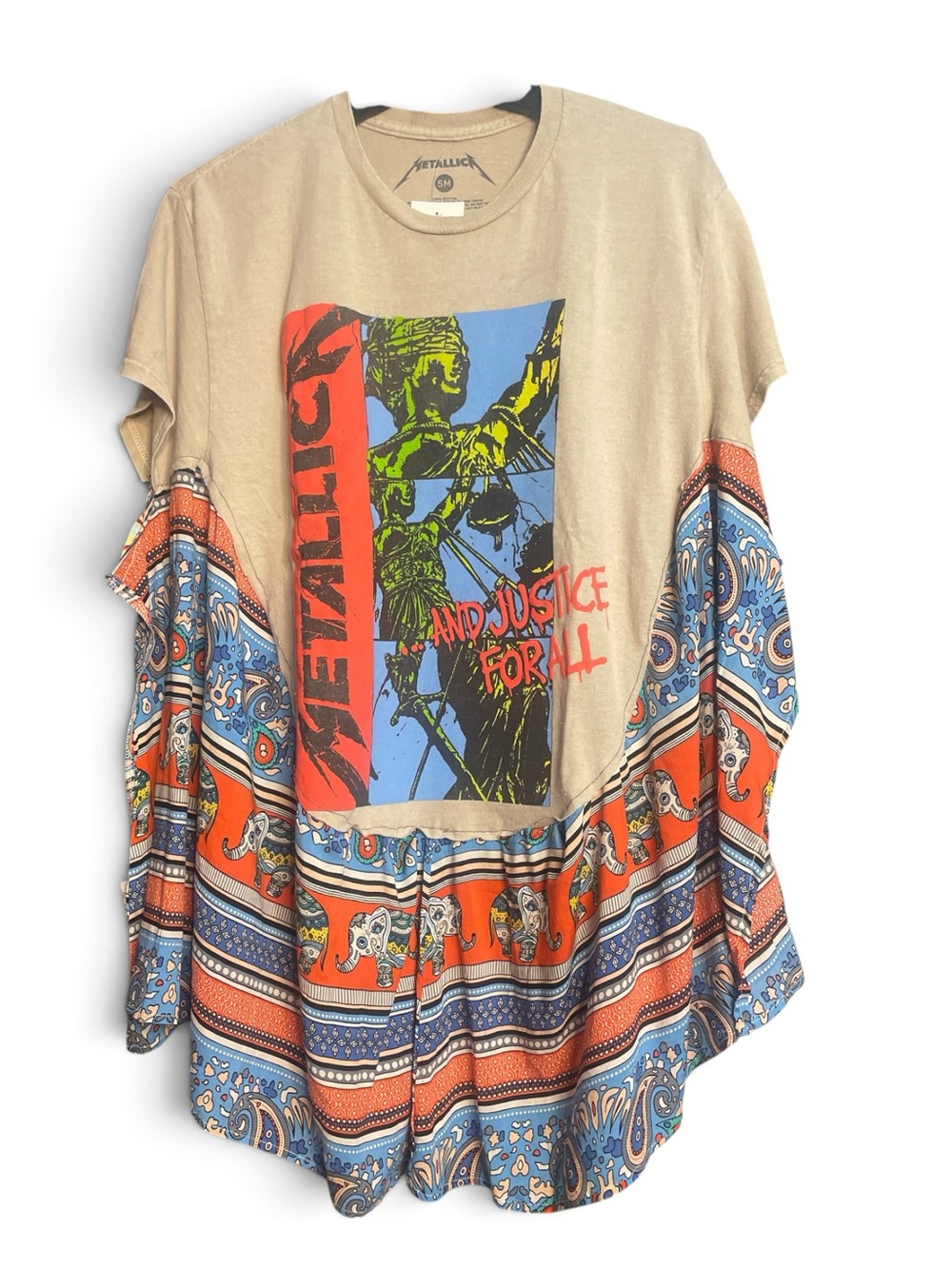 Metallica Upcycled Graphic Peplum Tee free size one of one